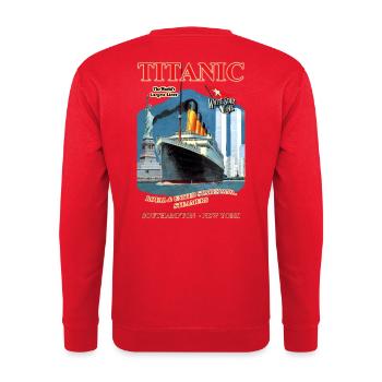 TITANIC SPIRIT CREATION Louis RUNEMBERG © Adagp - Unisex Sweatshirt - red - Back - Michal (187cm)