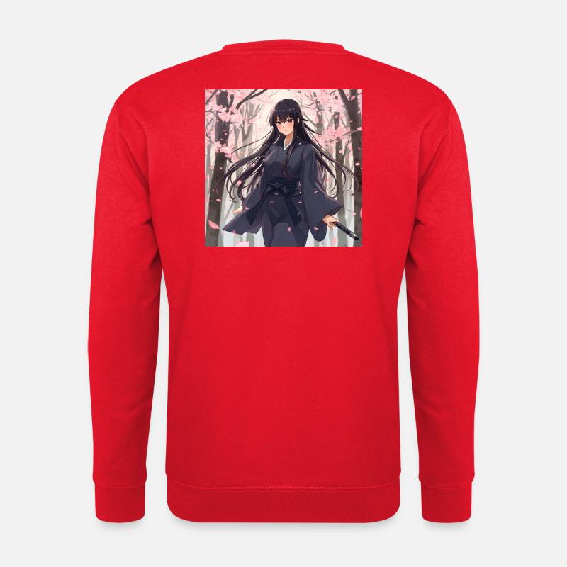 Sakura Samurai im Wald - Unisex Pullover - Rot
