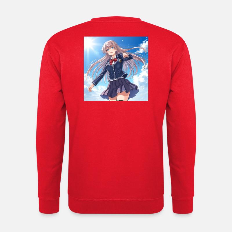 Écolière dans un ciel bleu - Sweat-shirt Unisexe - rouge