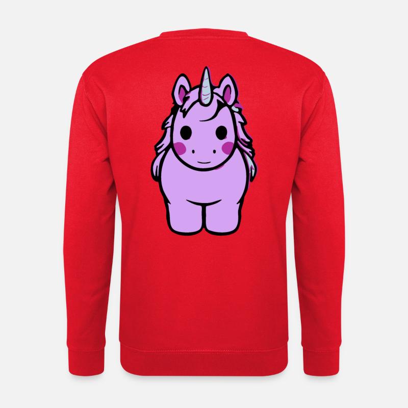 Pastell Einhorn Cartoon Kuscheltier - Unisex Pullover - Rot