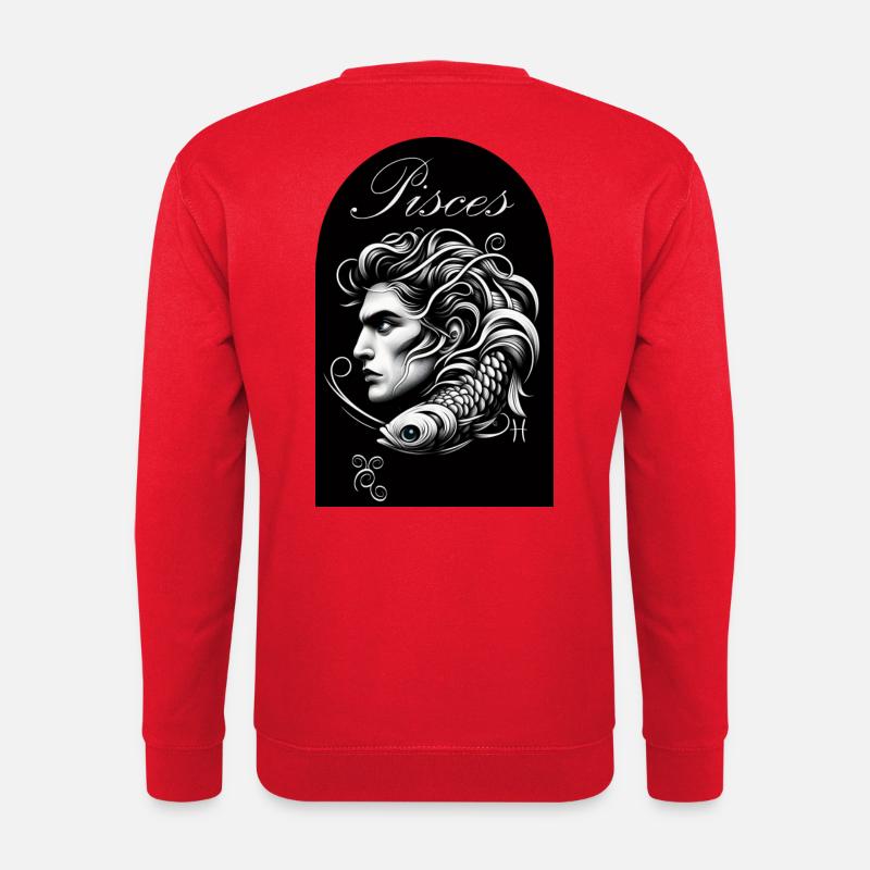 Pisces Porträt Sternzeichen Fische - Unisex Pullover - Rot