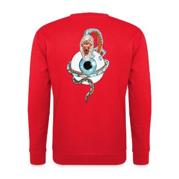 Yaldaboath-Kosmologie - Unisex Pullover - Rot - Hinten - Michal (187cm)