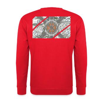Urban Roundabout Mosaic - Unisex Sweatshirt - red - Back - Michal (187cm)