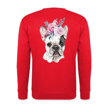 French Bulldog - Unisex Sweatshirt - red - Back - Michal (187cm)