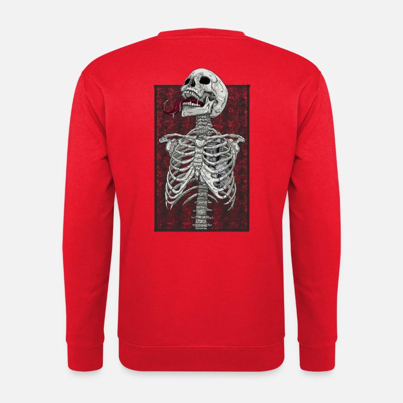 Skelett Motor Herz - Unisex Pullover - Rot