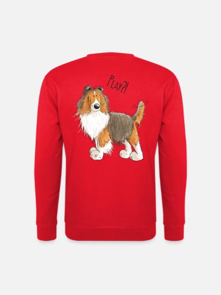 Sheltie Play - Shetland Sheepdog - Shelties - Hund - Unisex Pullover - Rot