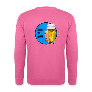 gelb ist geil - Design just for fun, Sprüche - Unisex Pullover - Pink - Hinten