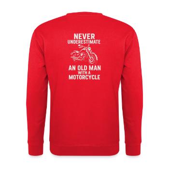 Motivational motorcycle slogan - Unisex Sweatshirt - red - Back - Michal (187cm)