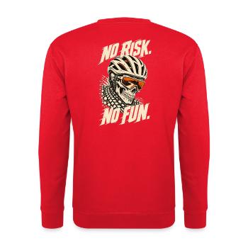 Gravelbike – No Risk. No Fun. - Unisex Pullover - Rot - Hinten - Michal (187cm)