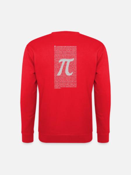 Pi Zahlenblock mit dezentem π Symbol – Mathematik - Unisex Pullover - Rot