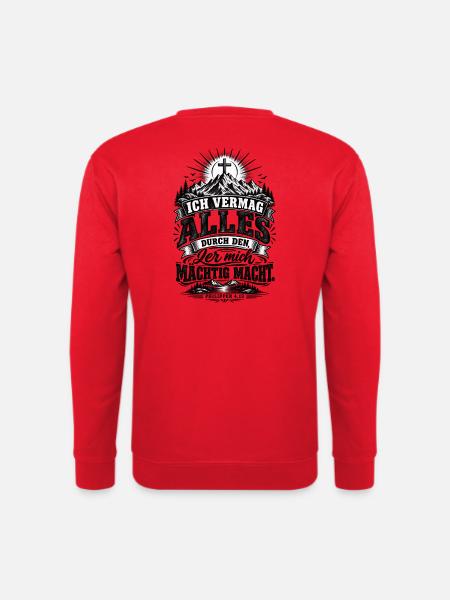 Ich vermag alles – Philipper 4,13 - Unisex Pullover - Rot