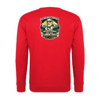 Lamacool Lama Motiv - Unisex Pullover - Rot - Hinten - Michal (187cm)