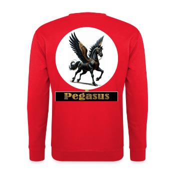 Pegasus with black wings - Unisex Sweatshirt - red - Back - Michal (187cm)