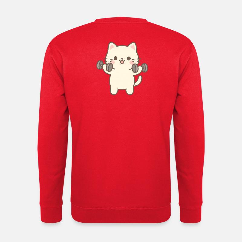 Kitten doing strength training - Unisex Sweatshirt - red