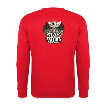 Stay Wild | Outdoor Nature Design - Unisex Pullover - Rot - Hinten - Michal (187cm)