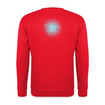 fond rond pointillé bleu clair - Sweat-shirt Unisexe - rouge - Dos - Michal (187cm)