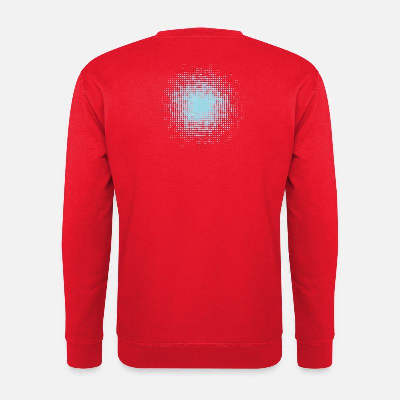 gepunkteter runder Hintergrund hellblau - Unisex Pullover - Rot