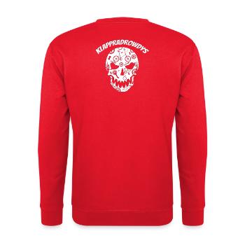 Klapprad Bicycle Skull Fahrrad Rowdys Bike Kappe - Unisex Pullover - Rot - Hinten - Michal (187cm)