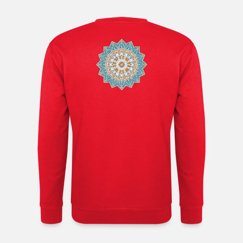 Persisches Mandala – Blau & Gold - Unisex Pullover - Rot