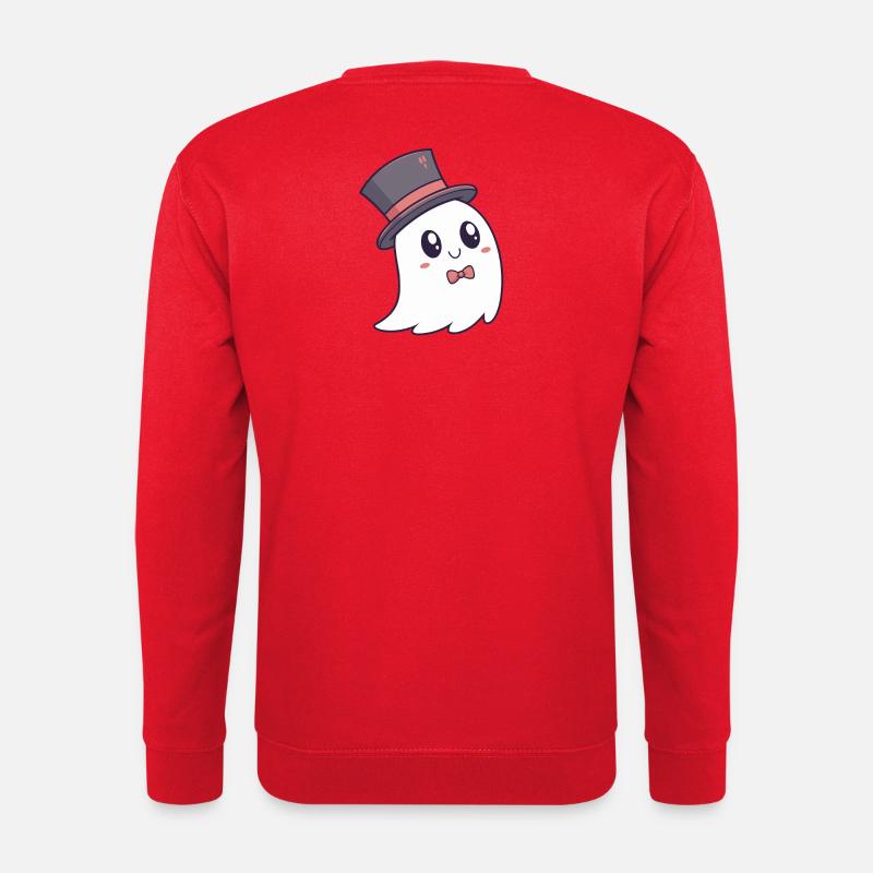 Fancy Ghost Hat and Bow Tie - Unisex Sweatshirt - red