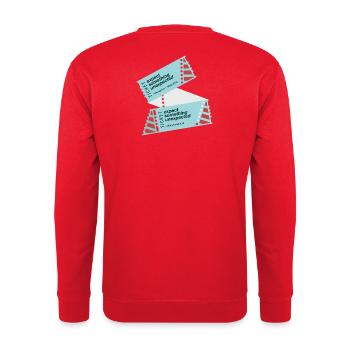 GODNEWS Everyday Tourist »Ticket« - Unisex Sweatshirt - red - Back - Michal (187cm)