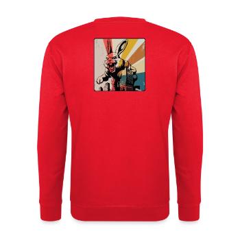 Angry Horror Bunny Retro Urban - Unisex Sweatshirt - red - Back - Michal (187cm)