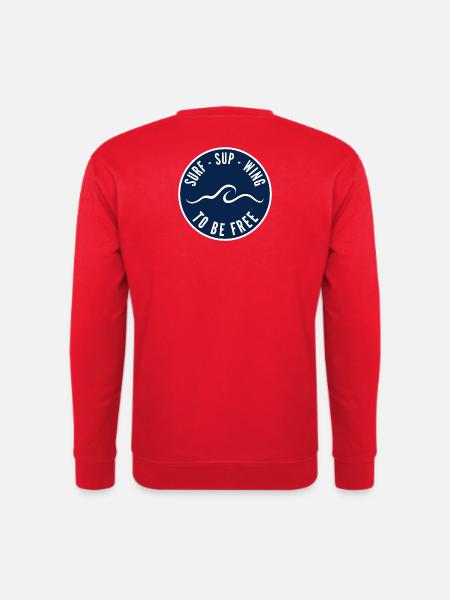 Surf SUP Wing to be free – Badge in Navy - Unisex Pullover - Rot