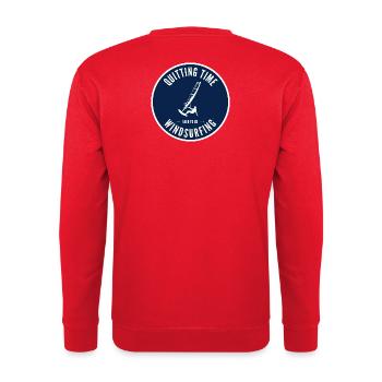 Quitting Time Windsurfing Emblem - Unisex Sweatshirt - red - Back - Michal (187cm)