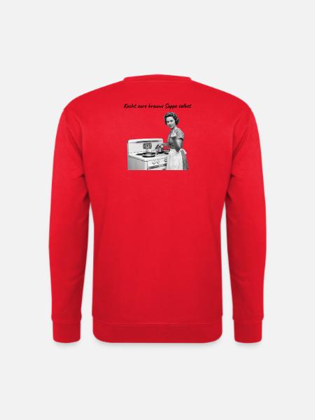 Retro Hausfrau Mittelfinger - Rebellisch - FCK AFD - Unisex Pullover - Rot