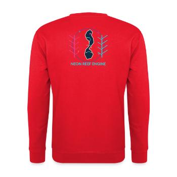 Neon Reef Engine - Sweat-shirt Unisexe - rouge - Dos - Michal (187cm)