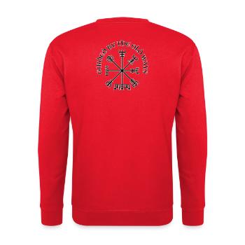Wikinger-Vegvisir-Kompass - Unisex Pullover - Rot - Hinten - Michal (187cm)
