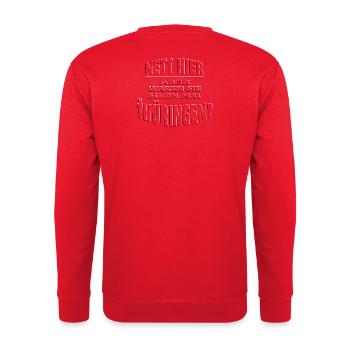 Nett hier - THÜRINGEN embossed 3D - Unisex Pullover - Rot - Hinten - Michal (187cm)