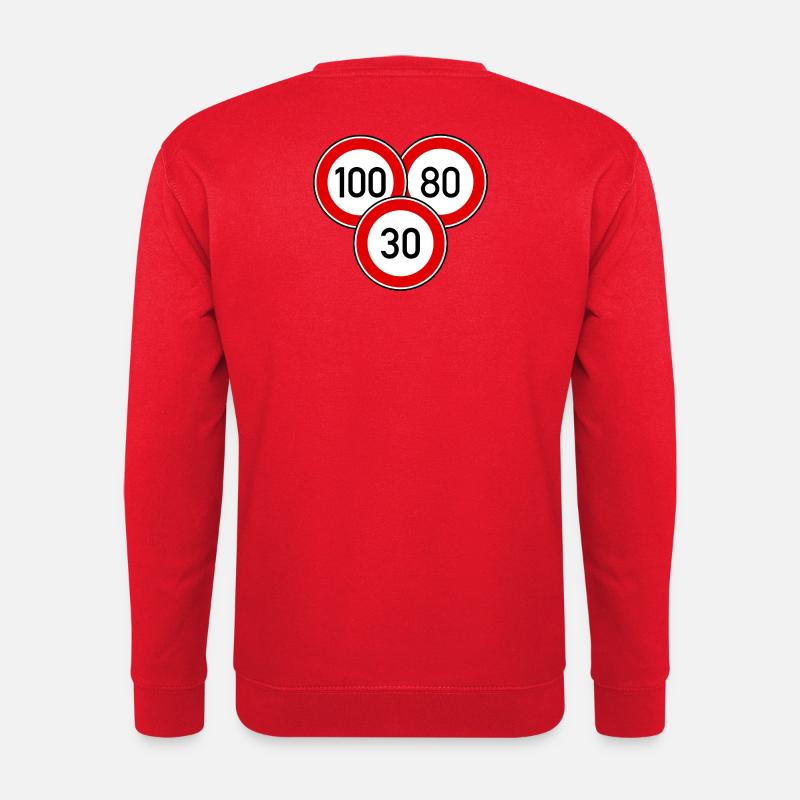 Tempolimit 100 - 80 - 30 - Unisex Pullover - Rot