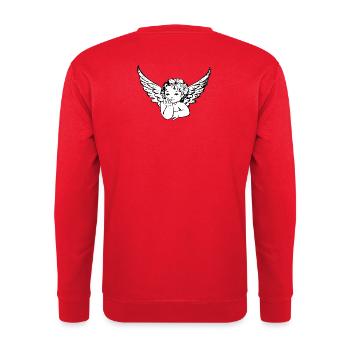 Engel mit Flügel - Unisex Pullover - Rot - Hinten - Michal (187cm)