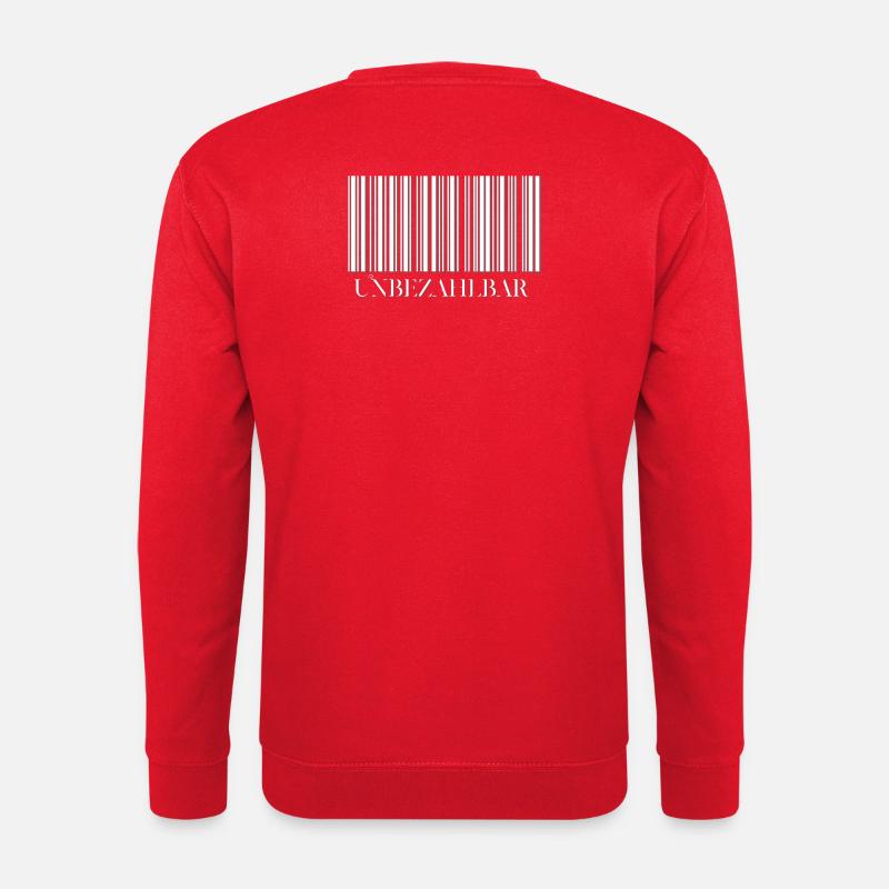 Abstrakter Barcode Design auf Kleidung - Unisex Pullover - Rot