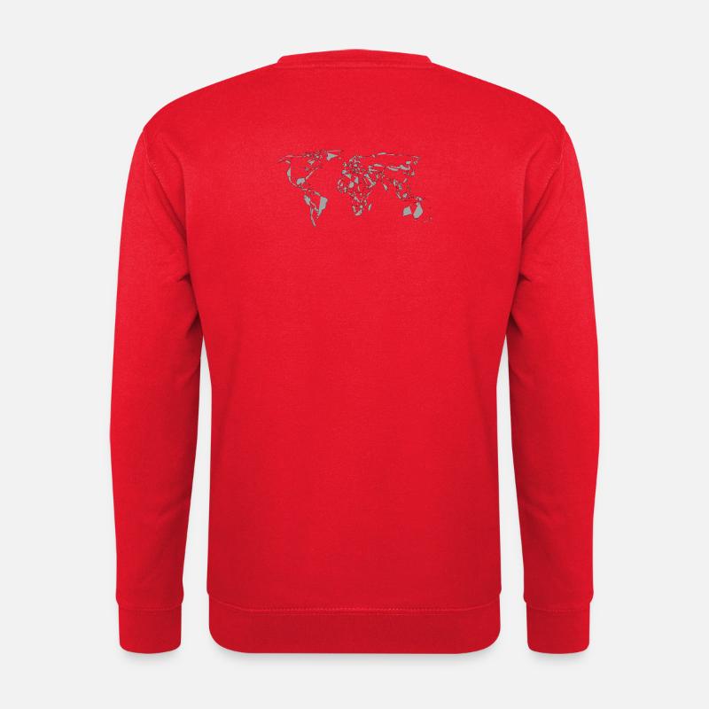 Weltkarte Mosaik Design - Unisex Pullover - Rot
