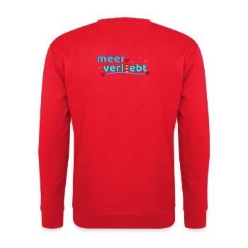 Meerverliebt Leuchtturm Herzdesign - Unisex Pullover - Rot - Hinten - Michal (187cm)