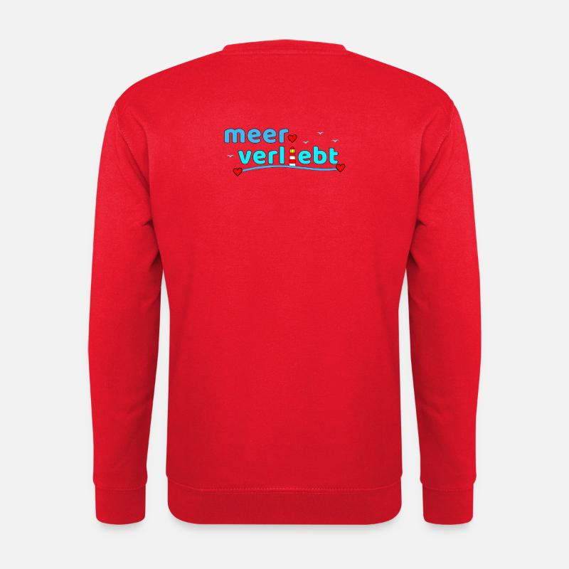 Meerverliebt Leuchtturm Herzdesign - Unisex Pullover - Rot