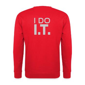 I DO I.T. - Unisex Sweatshirt - red - Back - Michal (187cm)