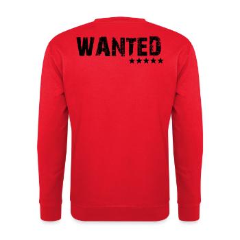Wanted 5 Sterne - Unisex Pullover - Rot - Hinten - Michal (187cm)