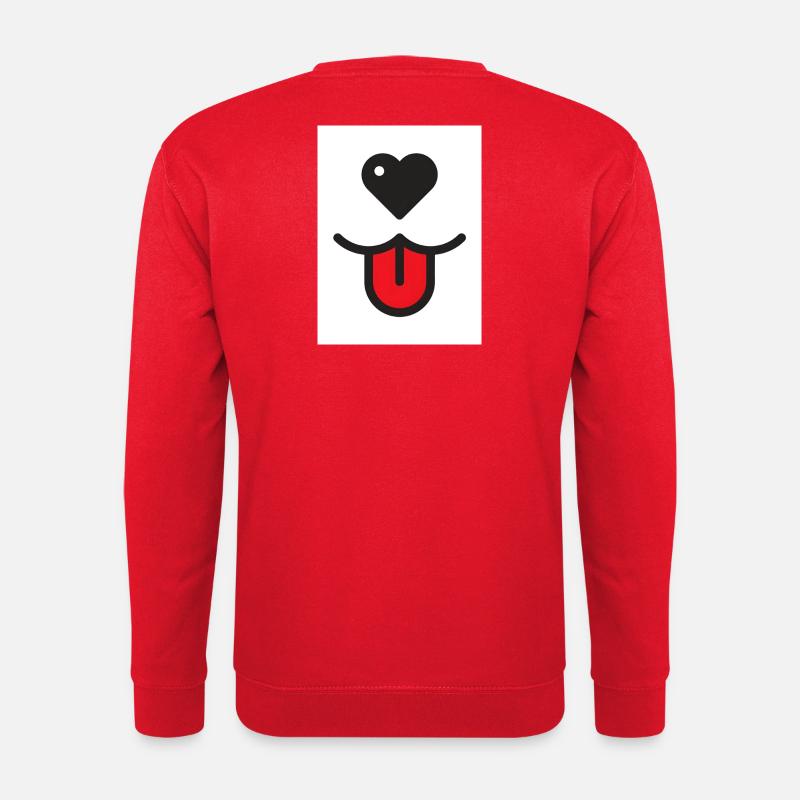 Hundegesicht mit Herz - Unisex Pullover - Rot