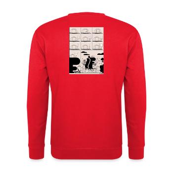 L'aventure festivalière en BD, au camping - Sweat-shirt Unisexe - rouge - Dos - Michal (187cm)