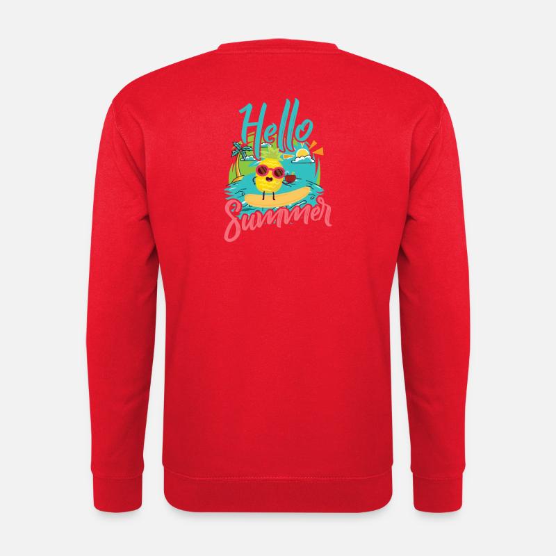 Sommerlicher Surf-Pineapple mit Sonnenbrille - Unisex Pullover - Rot