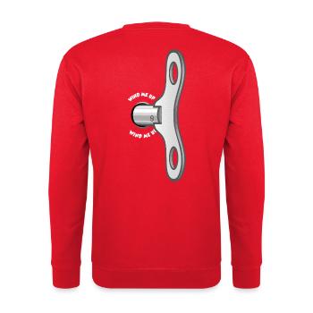 A key on the back - Unisex Sweatshirt - red - Back - Michal (187cm)