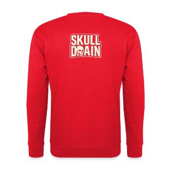 Skull Drain Vintage Style - Unisex Sweatshirt - red - Back - Michal (187cm)