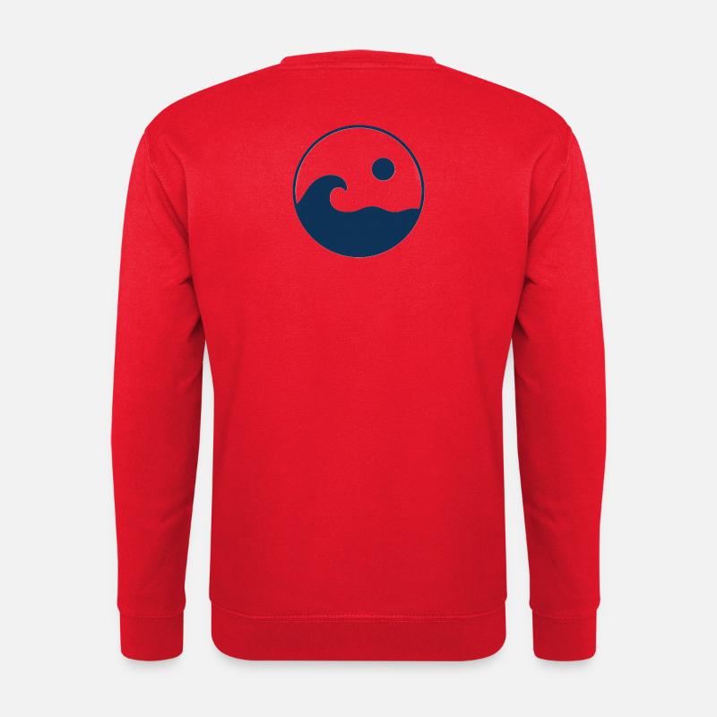 Circle Waves Sun Logo - Unisex Sweatshirt - red