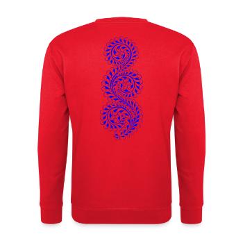 Damask - Unisex Sweatshirt - red - Back - Michal (187cm)