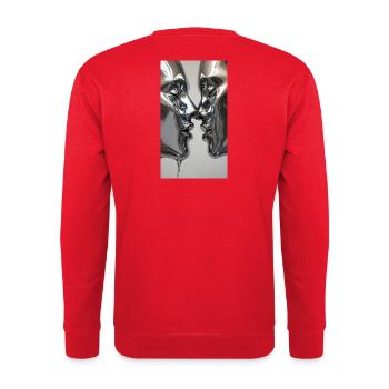 Silberne Kussfiguren - Unisex Pullover - Rot - Hinten - Michal (187cm)