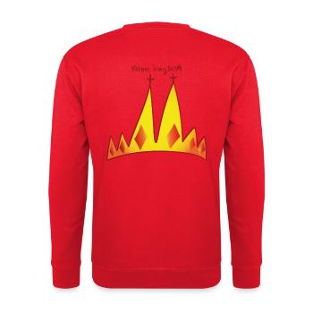Kölner kingDOM #Wortspiellustration - Unisex Pullover - Rot - Hinten - Michal (187cm)