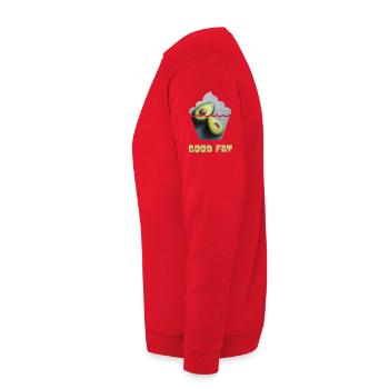 Avocado Print with Whimsical Cupcake Motif - Unisex Sweatshirt - red - Left